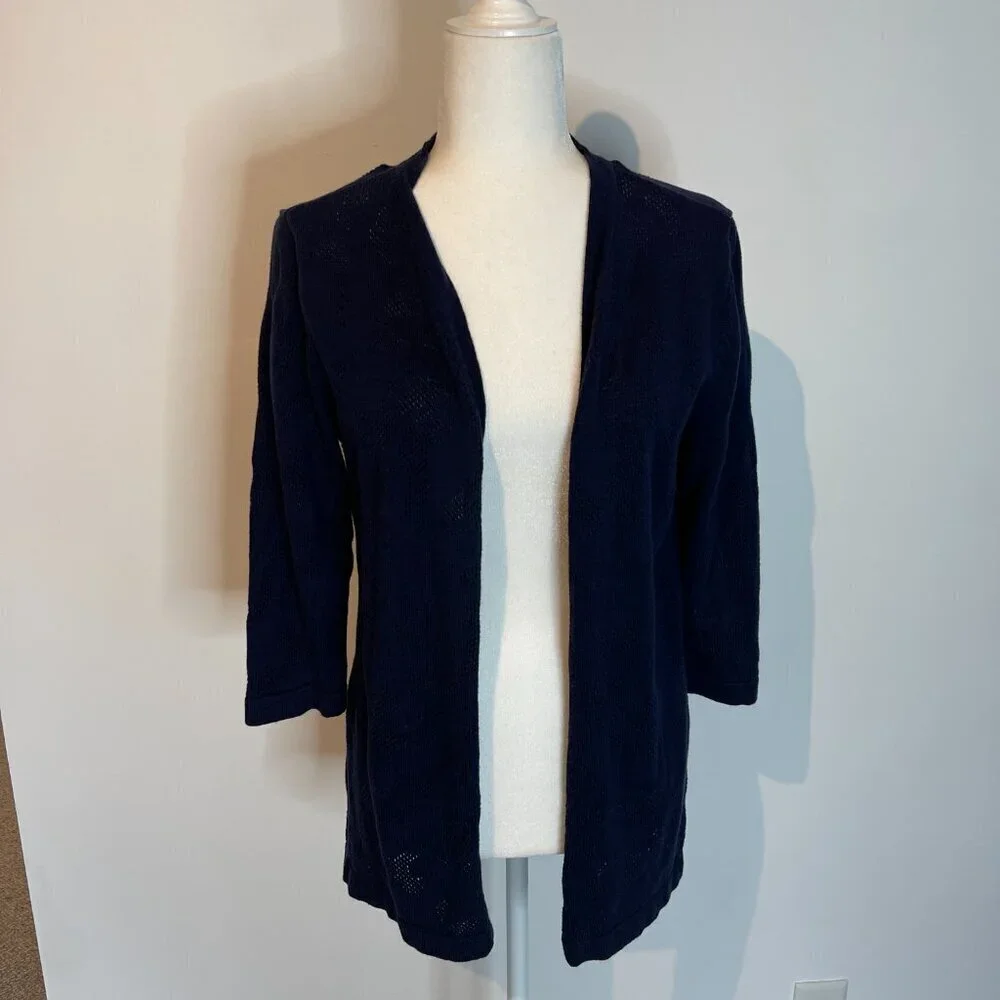 Chico's Navy Tunic Cardigan Sweater size Large (Chico's 2) - Picture 1 of 4
